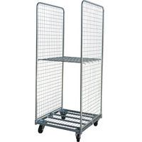Rollcontainer mit 2 Gitterwänden, 50x50mm - 1 Regalboden - 400kg